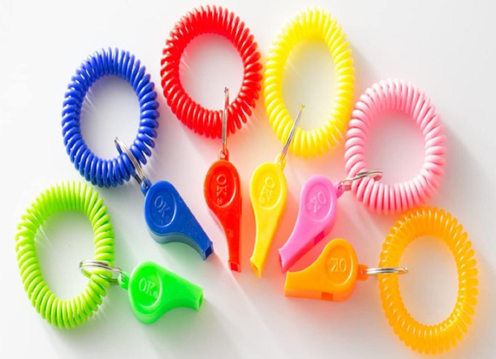 Aloala Wrist Key, Stretchable Coil Key Ring, Spiral Spring Band, Locker (5 Colors, Set of 100)