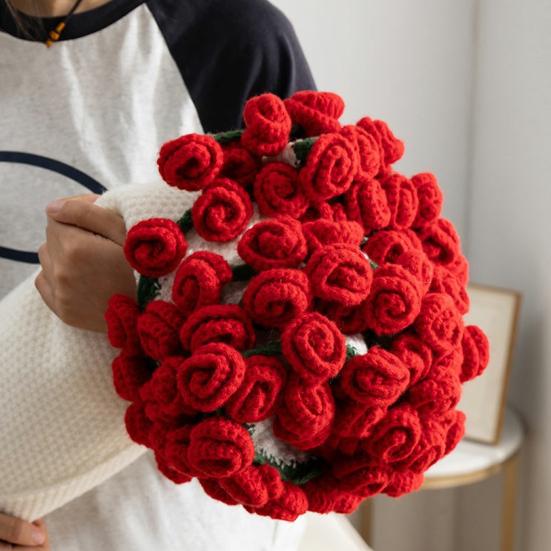 Rose Bouquet Blanket Handmade Crocheted Rose Blanket Floral Design Throw Blanket
