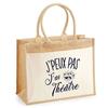 Beach Bag - PLANETEE - Jute with Pocket J'peux Pas Theatre - Cotton - Multicoloured - 43 X 33 Cm