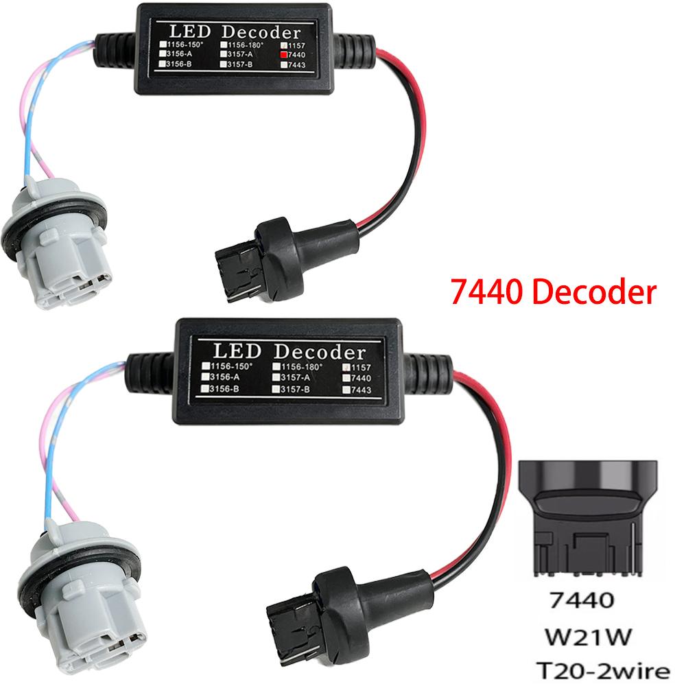 2Pcs BAY15D 1157 S25 Canbus LED Light Bulb Warning Decoder Load Resistor Socket Error Free No Flickering Decoder.