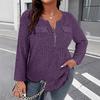 Plus Size V-Neck Zipper Long Sleeve Women's Casual T-shirt - 2025 Spring & Autumn Collection