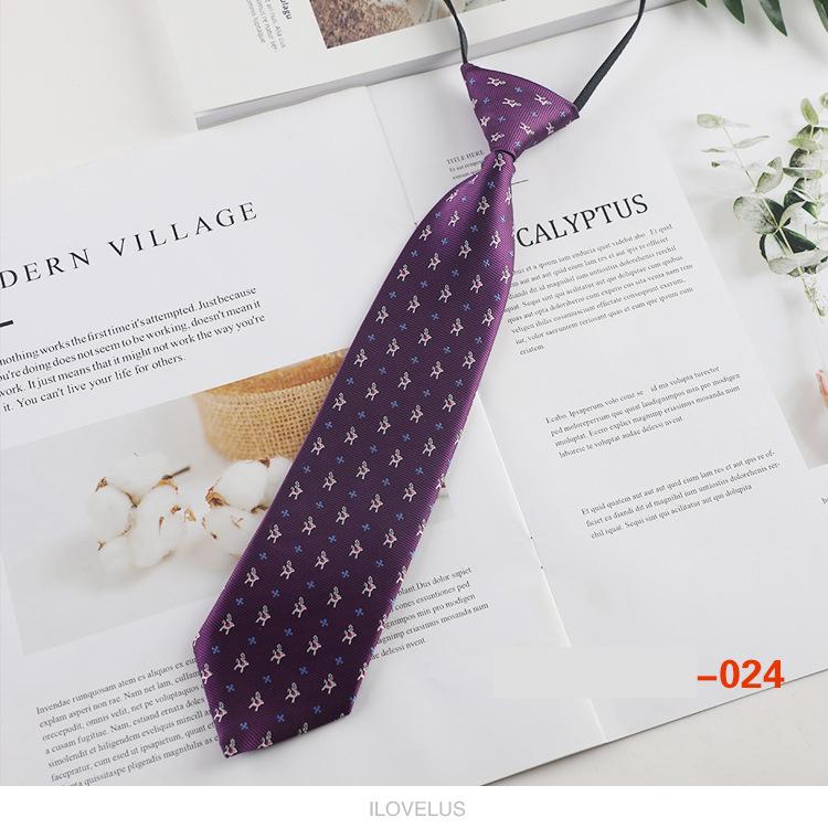 Children's Small Tie with Creative Fun Cartoon Polyester Short Lazy Knot Free Tie 6cm