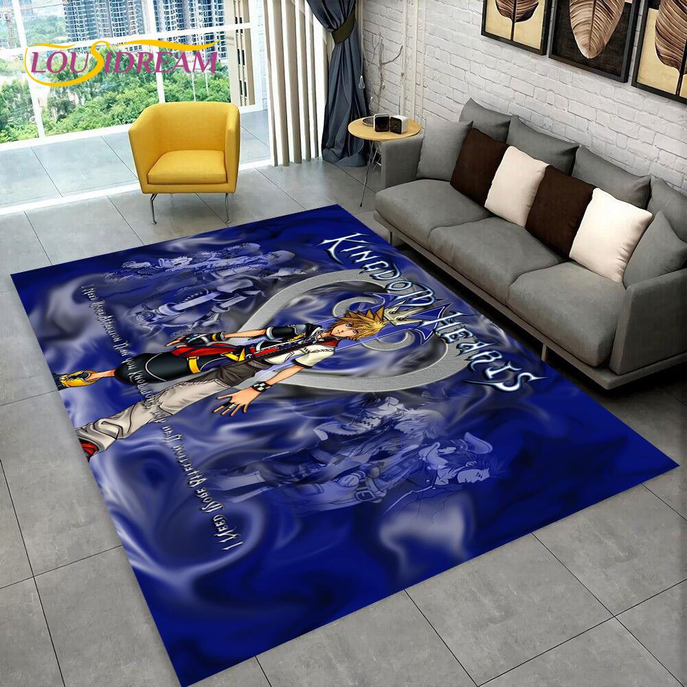 3D Cartoon Kingdom Hearts Game Carpet Rug for Home Living Room Bedroom Sofa Doormat Decor,kids Play Area Rug Non-slip Floor Mat