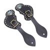 2Pcs Spur Strap Set Artificial Lther Rhinestone Decorations   Spur Holder for