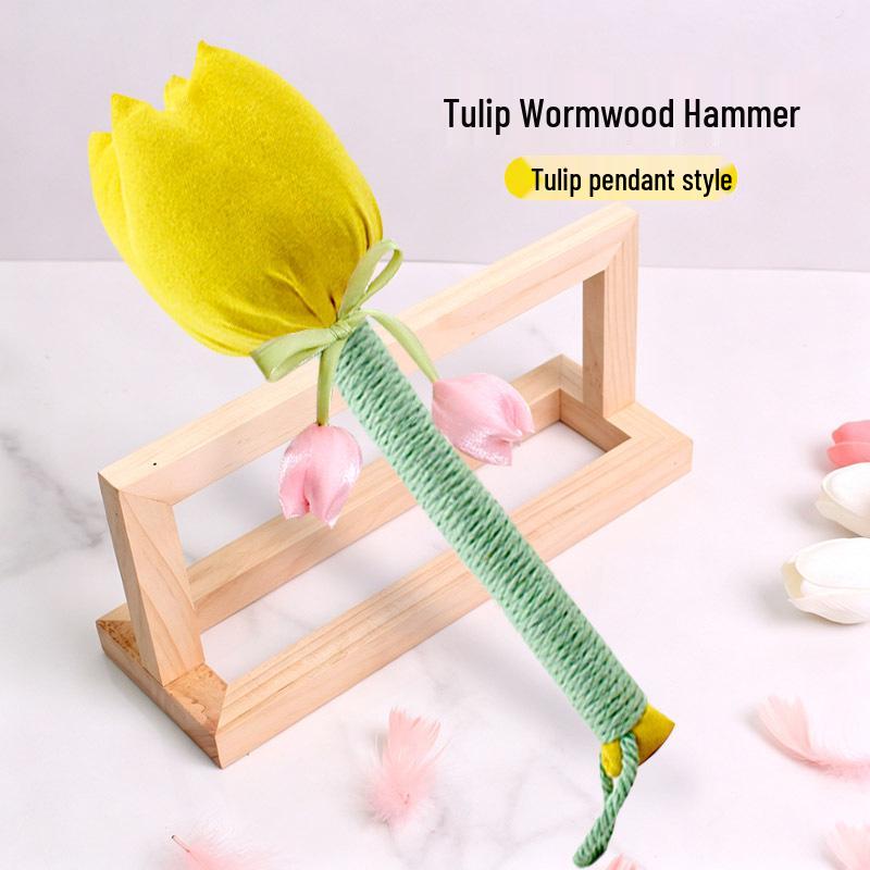Brocade Tulip Mugwort Health Hammer: Exquisite Meridian Massage Hammer, Perfect Gift for Girls.