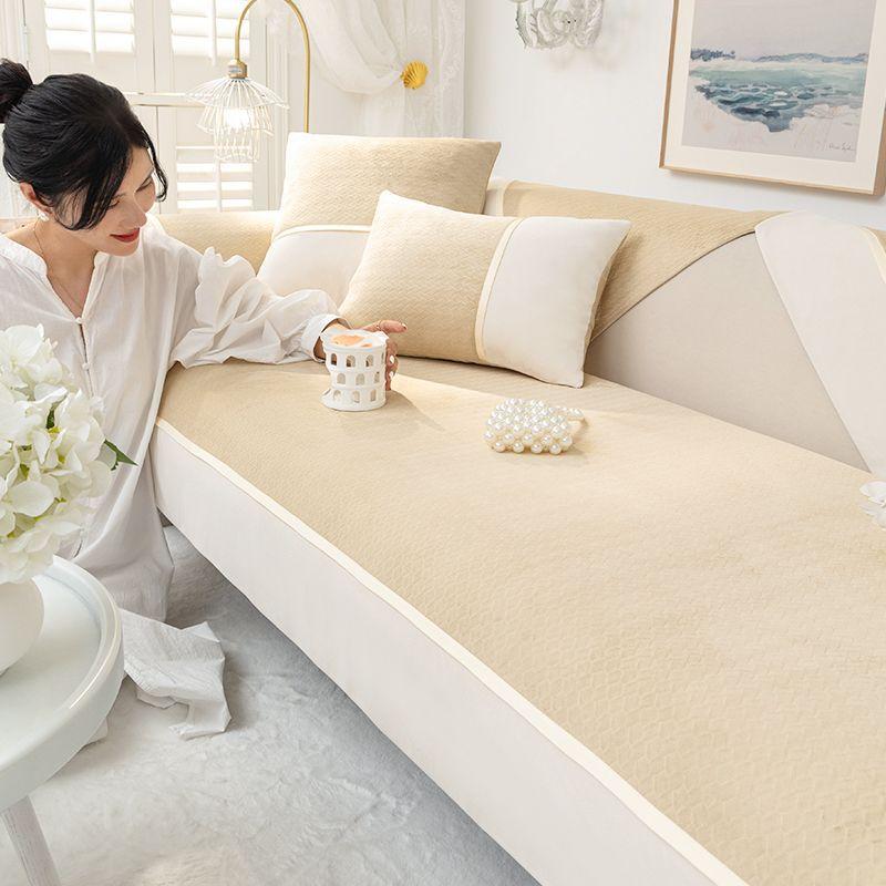 Sofa Cushion Plush Sofa Cover Universal In Autumn And Winter  New Sofa Towel Cover Cloth Anti-Cat Paw Seat Cushion