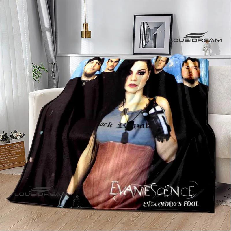 EvaneScence Band Retro Printed Fashion Warm Blanket Flannel Blanket Bed Linings Home Travel Birthday Gift