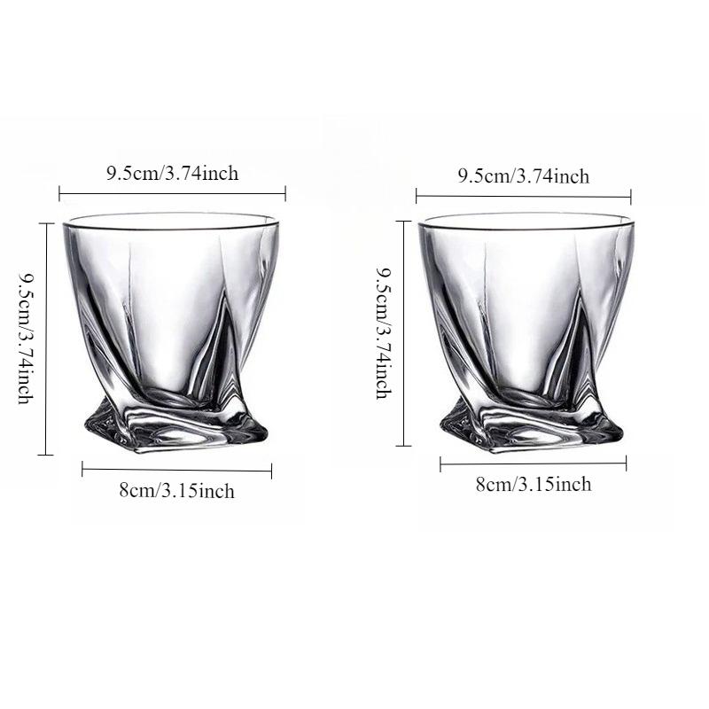 Party 300ml/350ml Luxury Whiskey Glass Unique Design Creative Cocktail Glass Transparent Beverage Mug Wine Glass Bar Accessories 2pcs