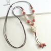 Handmade Heart-shaped Ceramic Pendant Necklace for Women Men Adjustable Necklace Ethnic Style Jewelry Gift