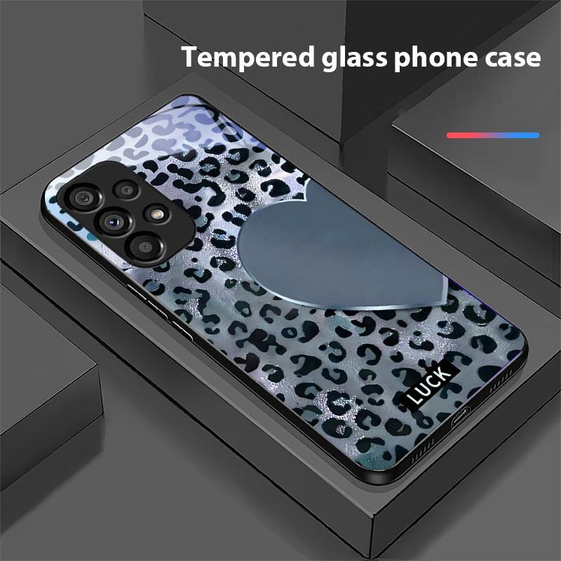 Speckled Love For Samsung Galaxy S10 20 Plus 21 FE 22 23 24 FE 25 Ultra Black Tempered Glass Phone Case Hard Shell