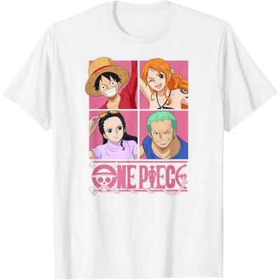 One Piece Anime Straw Hat Crew Pop Art Squares T-Shirt