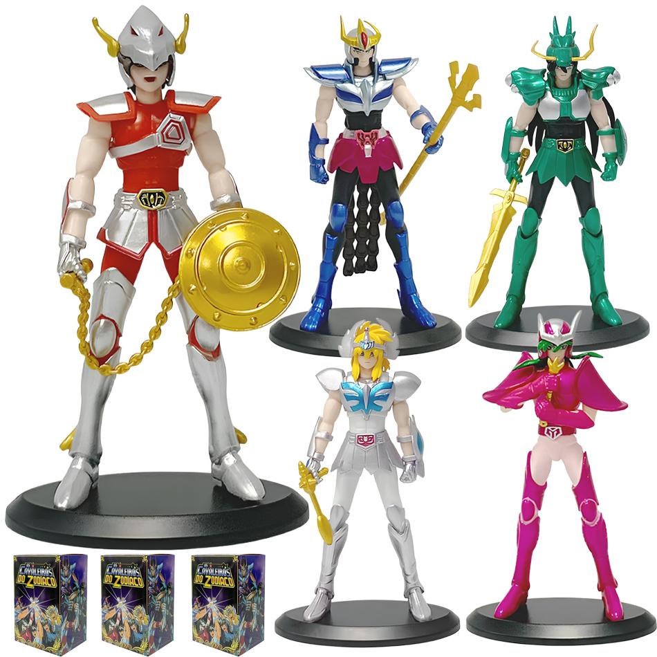 18CM Anime Figure Phoenix Ikki Hyoga Seiya Shiryu Standing Armor Model Children's Toys PVC Box Desktop Collection Decoration