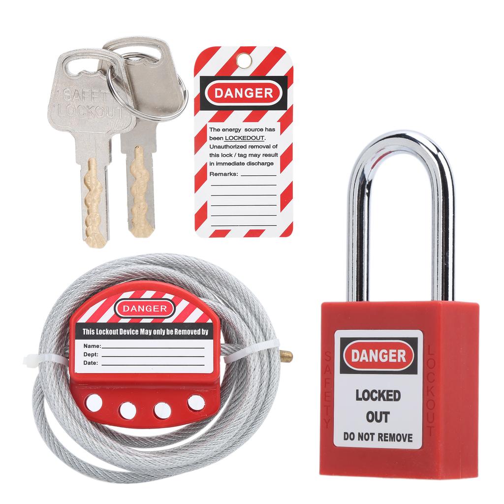Cable Lockout Hasp Adjustable 6mm 0.24in Diameter 38mm 1.5in Length 4 Holes Stainless Steel