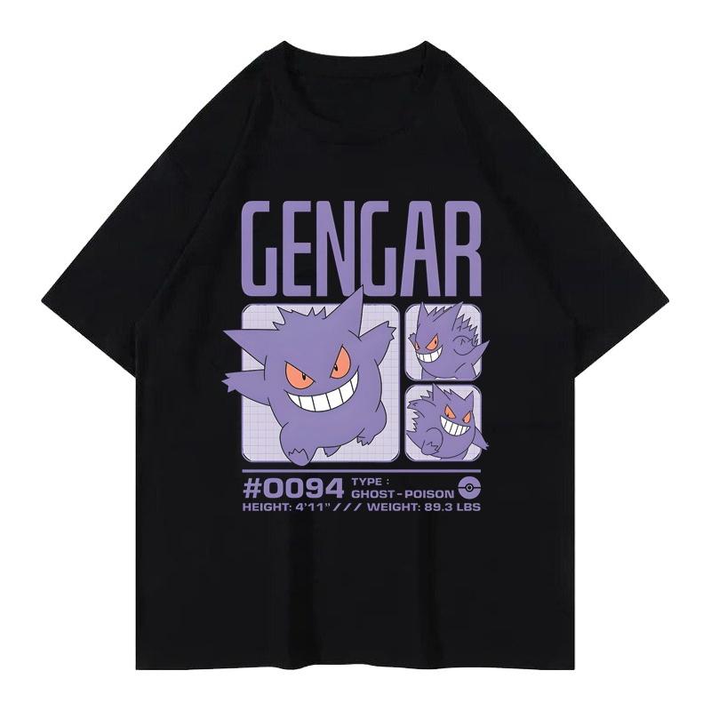 MINISO Summer New Pokémon Game Q Version Cartoon T-shirt Men's Women's Japanese Harajuku Trend Loose Casual Short-sleeved Top