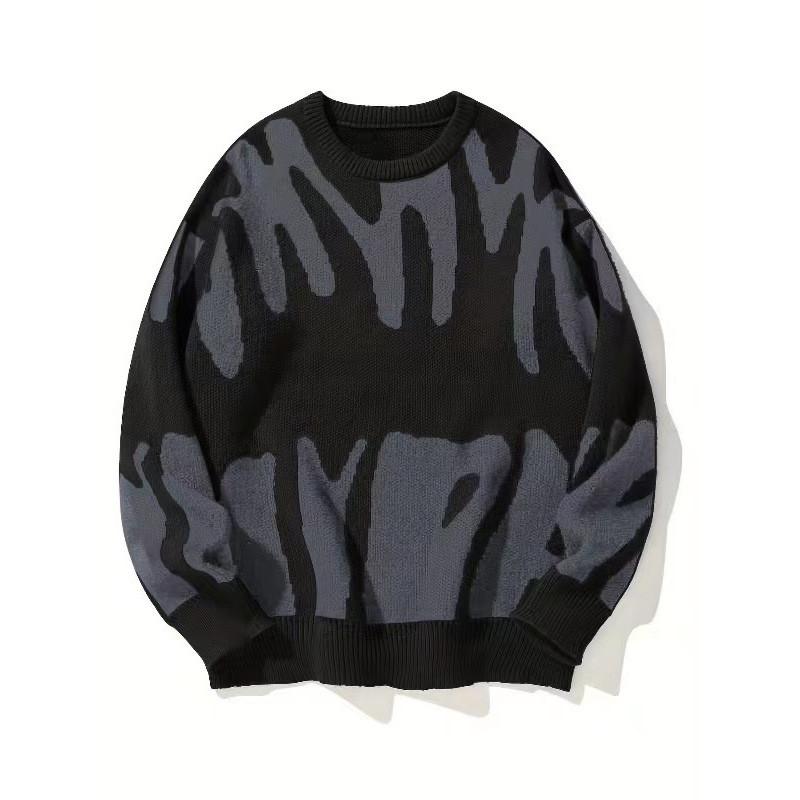 Korean Style Mens Sweater With Jacquard Knit For Casual Spring Fashion