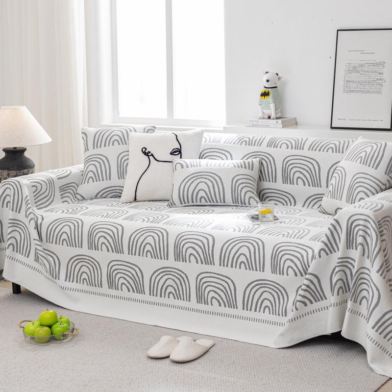 Summer Sofa Covers Towel Green Blanket for Living Room Anti Scratch Couch Cover Cooling Chair Slipcover One Piece