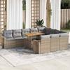 VidaXL Garden Furniture 11 Pcs with Beige Cushions Wicker Resin, Outdoor Sofa Set, Garden Lounge, Set 3327090