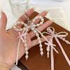 2025 New Korean Fashion Sweet Pearl Bow Keychain Heart Pendant Keyring Y2K Ins Aesthetic Holder for Girl Bag Pendant Accessories