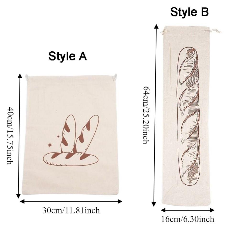 2PCS Fresh Keeping Bread Storage Bags Large Drawstring Bread Bag French Stick Storage Bag Toast