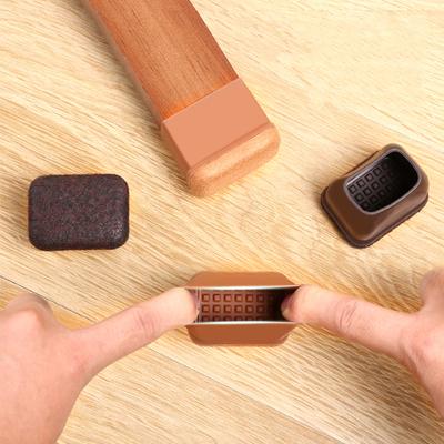 8 STÜCKE Stuhlbein-Fußkissen, schützende rechteckige Möbelgummifüße, Pads für Tischstuhlbeine, Fußendkappen, Fußabdeckungen, Protektoren