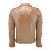 SKINOUTFIT Men's Motorcycle Leather Jacket Genuine Camel Beige Lambskin Café Racer Biker Outerwear