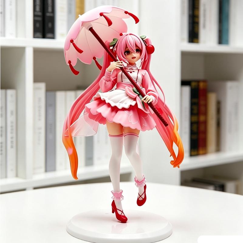 Anime Figur Hatsune Miku 21cm Sakura Miku Sakura Dress Figure Anime PVC Toys Gifts Collections Figurine