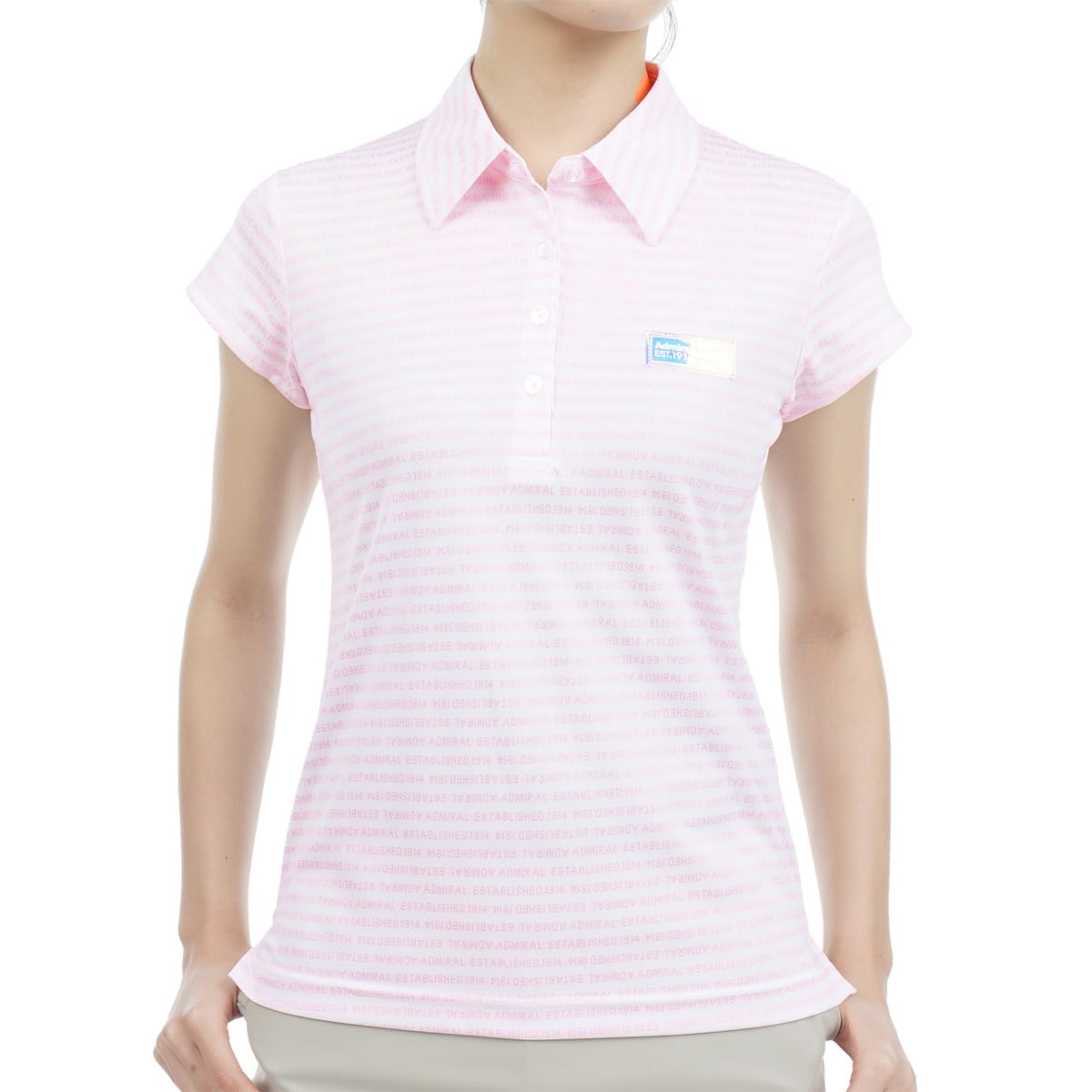 

Женская футболка поло для гольфа с коротким рукавом Admiral Golf ADLA322 с логотипом и окантовкой, фуксия