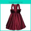 Ages Lace Middle Patchwork Dress With Large Trumpet Sleeves Court Skirt Evening