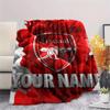 1PC Custom Name Arsenal Patterned Flannel Blanket Suitable For All Seasons for Home Decor Warmth and Comfort Gifts Holiday Present