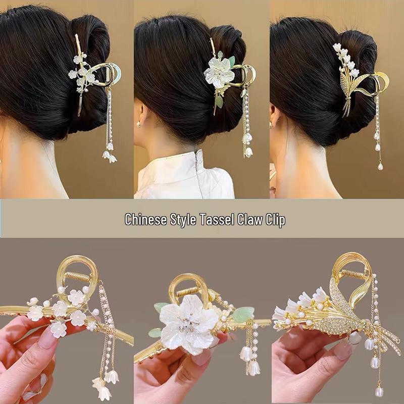 Women's Large Ancient Style Tassel Hair Clip Updo Hairpin Ornament