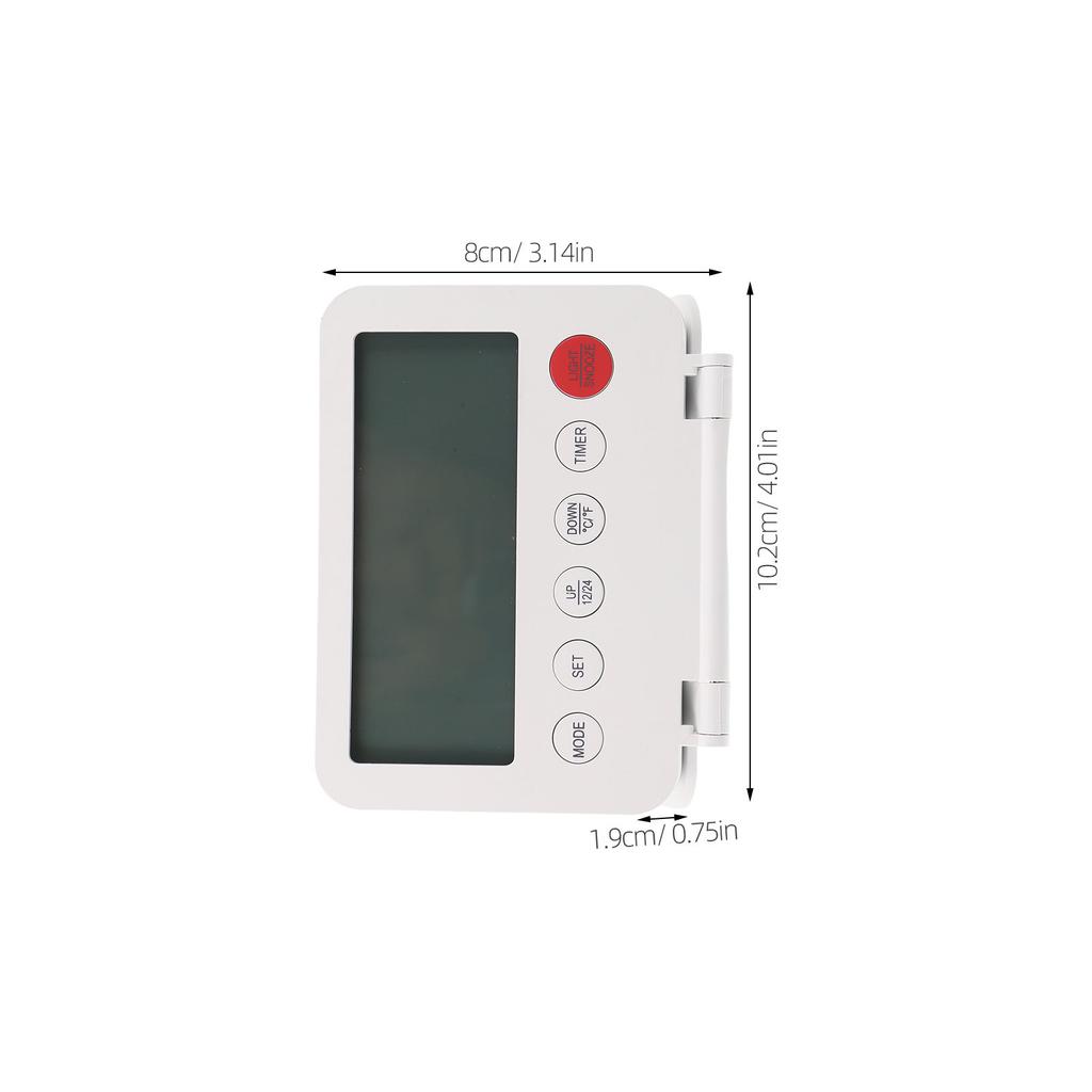 Small Alarm Clock Ultrathin LCD Display Battery Powered Non Ticking Date Temperature Flip Cover Night Light