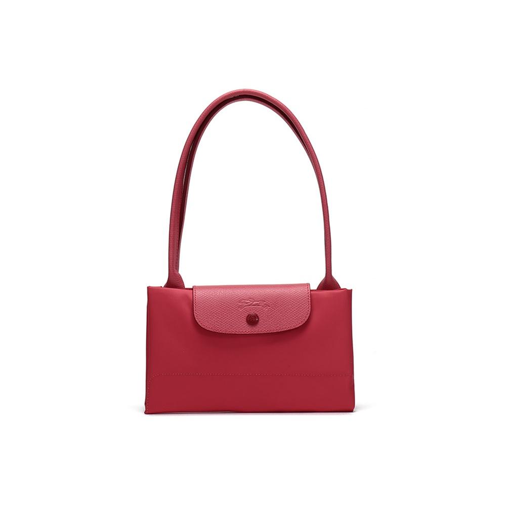 Longchamp Le Pliage 31 Canvas And Leather Tote Bag Women Tote Pomegranate 1899619P35