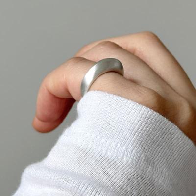Warmrecord Silver925 Matte Slash Pinky Ring_R040
