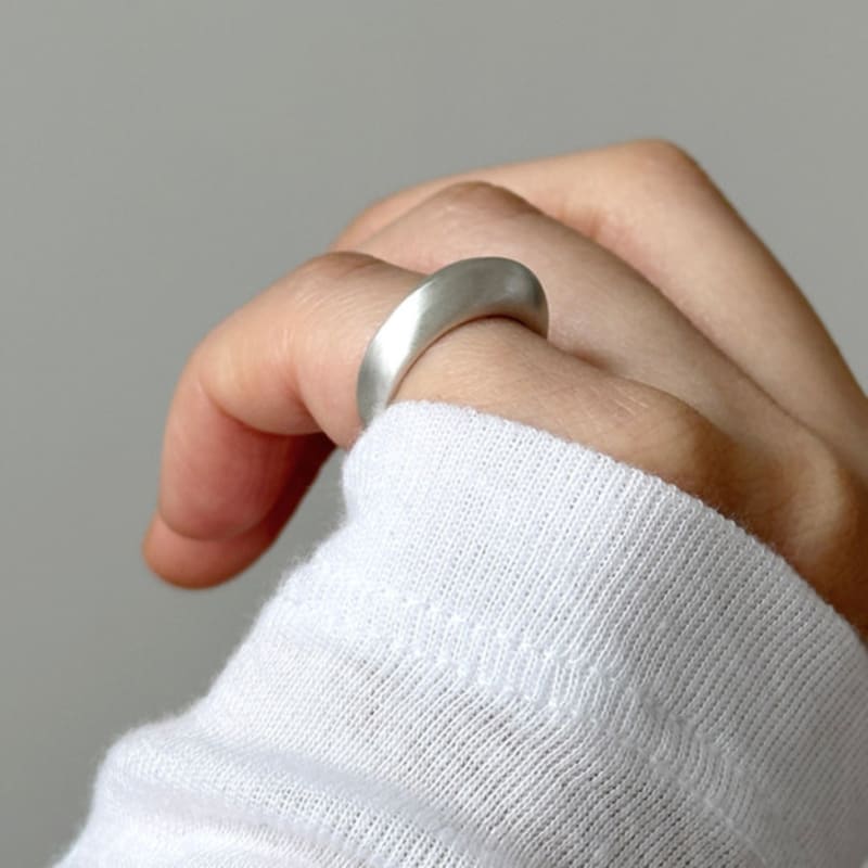 warmrecord Silver925 matte Slash Pinky Ring_R040
