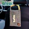 Creative French-Style Fabric Hanging Car Tissue Box, Adjustable Napkin Holder