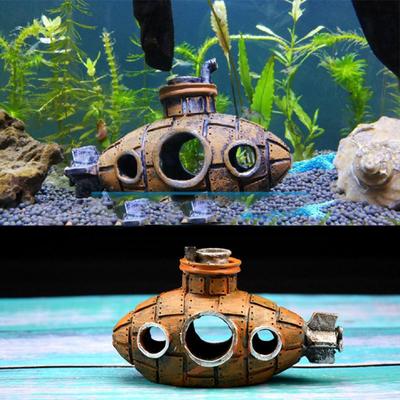 Décorations d'aquarium, paysage, épave de sous-marin, bateau, design vintage en résine, accessoires pour aquarium, décorations pour la maison