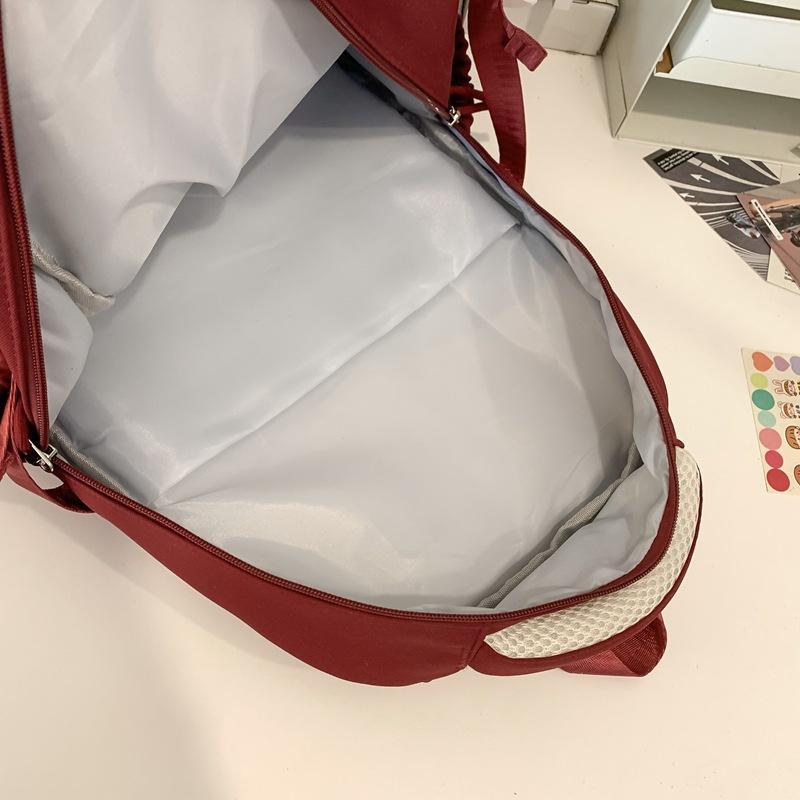 Student Grade 3-6 Schoolbag Women's Large Capacity Cartoon Backpack Campus Color Block Backpack