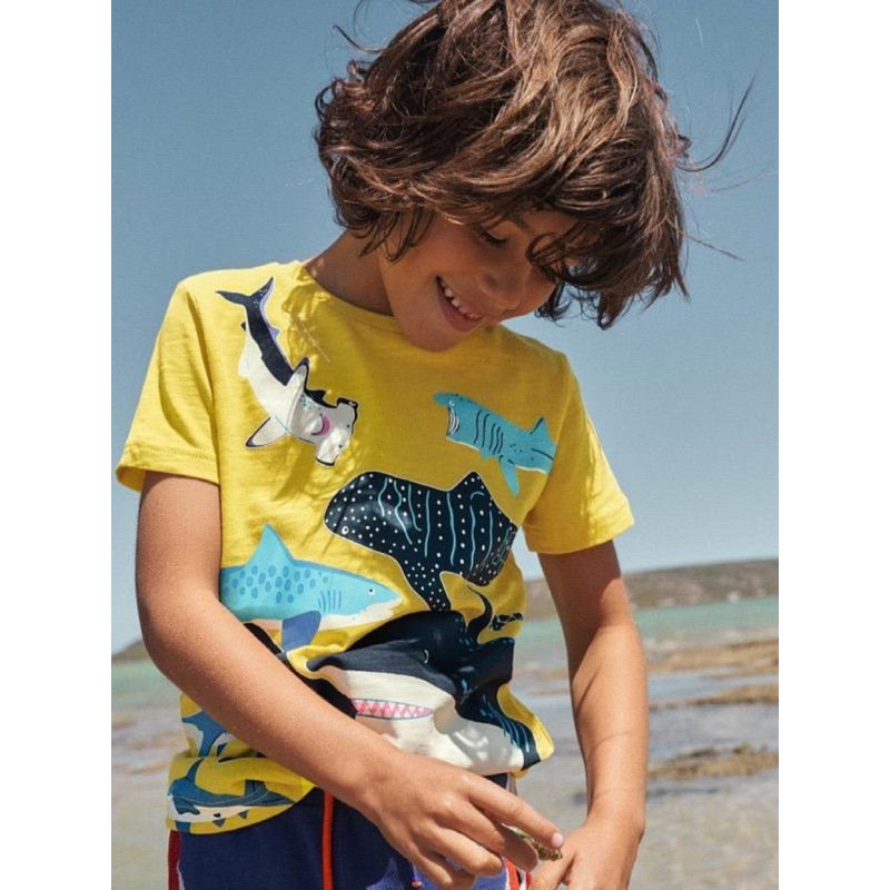 Children's Luminous Shark 26 Summer New Short-Sleeve Boys' Baby T-Shirt Pure Cotton Toddler Half-Sleeve Tee 8