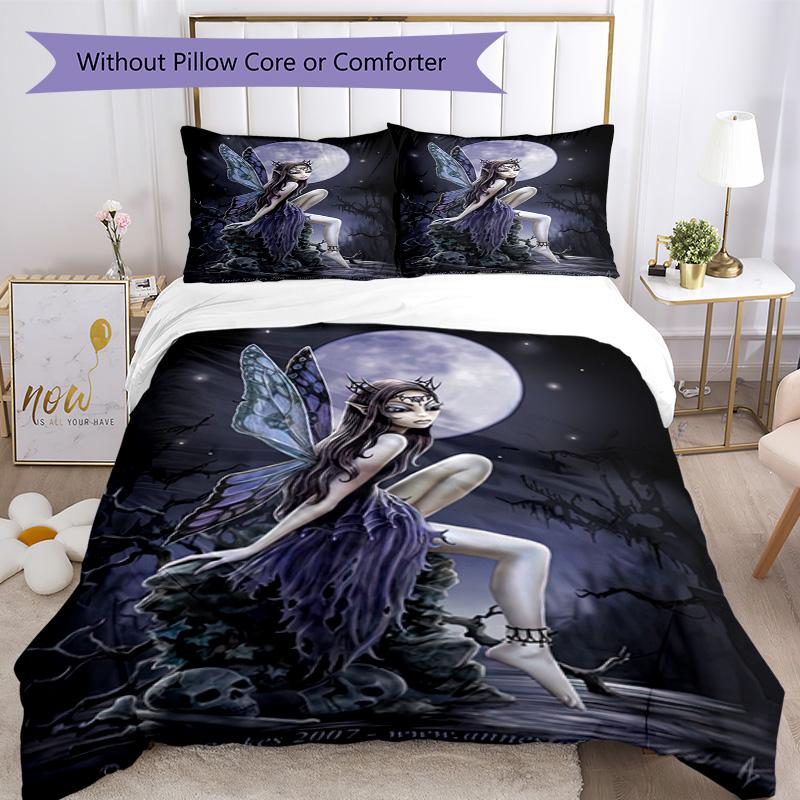 Set Biancheria da Letto Stile Gotico Traspirante Copripiumino con Federe Biancheria da Letto Decorativa per Camera da Letto Decorazione Casa Regalo di Compleanno