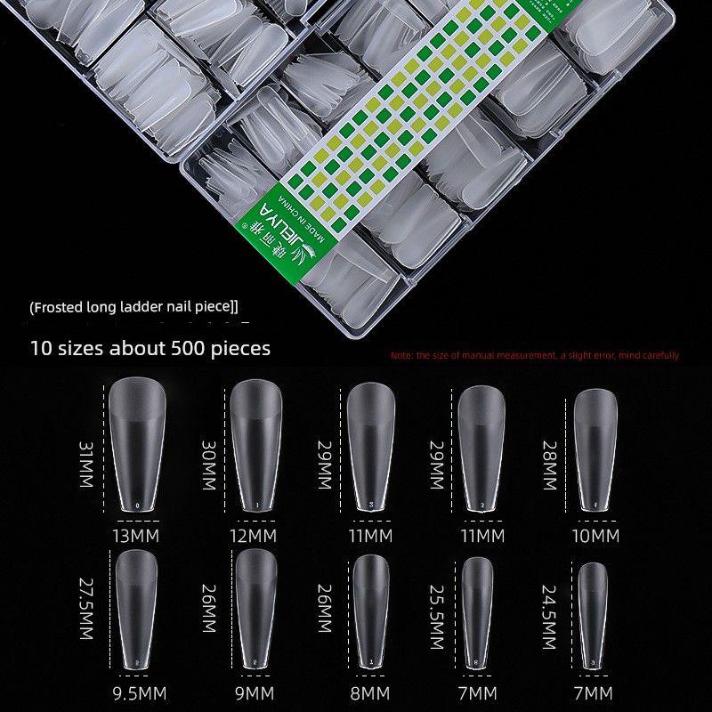 

Xialiya Jieliya Frosted Nail Tip Nail Stickers Wear Nail Ultra-Thin Seamless Carving-Free Grinding Fake Nail Tip Nail Tip Ciliary Liya-Trapezoid Nail [500 Pieces/Box]]