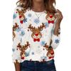 Women's Casual Christmas Print Long Sleeve Neck Top
