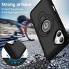 For iPhone 16 Case TPU+PC Magnetic Car Mount Phone Cover with Ring Kickstand