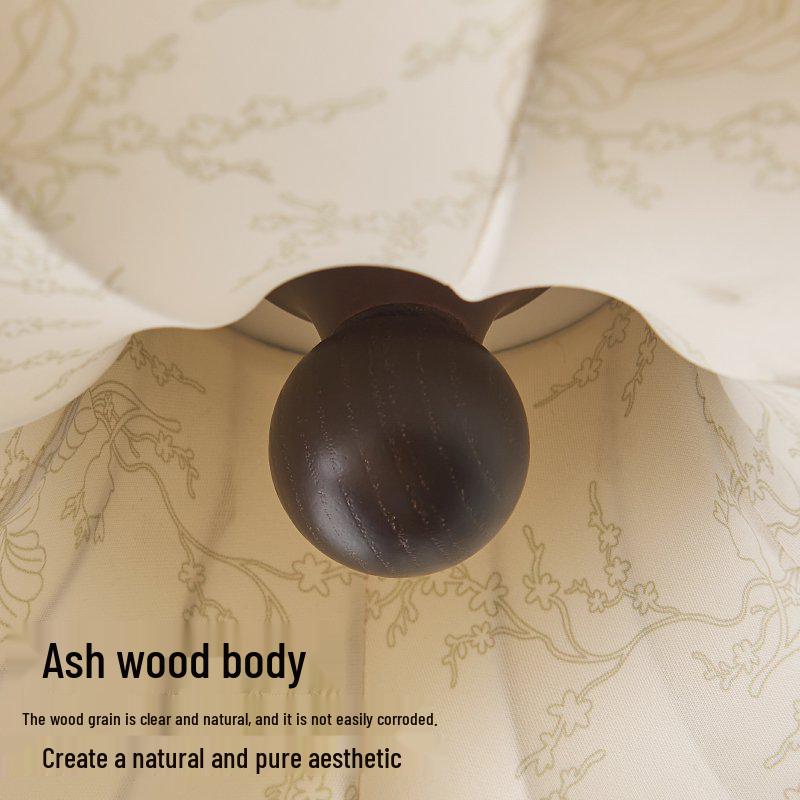 French Mid-Century Wabi-Sabi Ceiling Light: Retro South Seas Fabric Print for Bedroom & Study