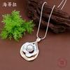 New Matte Hollow Pearl Inlaid Flower Long Pendant Women's Exaggerated Geometric Flower Long Necklace