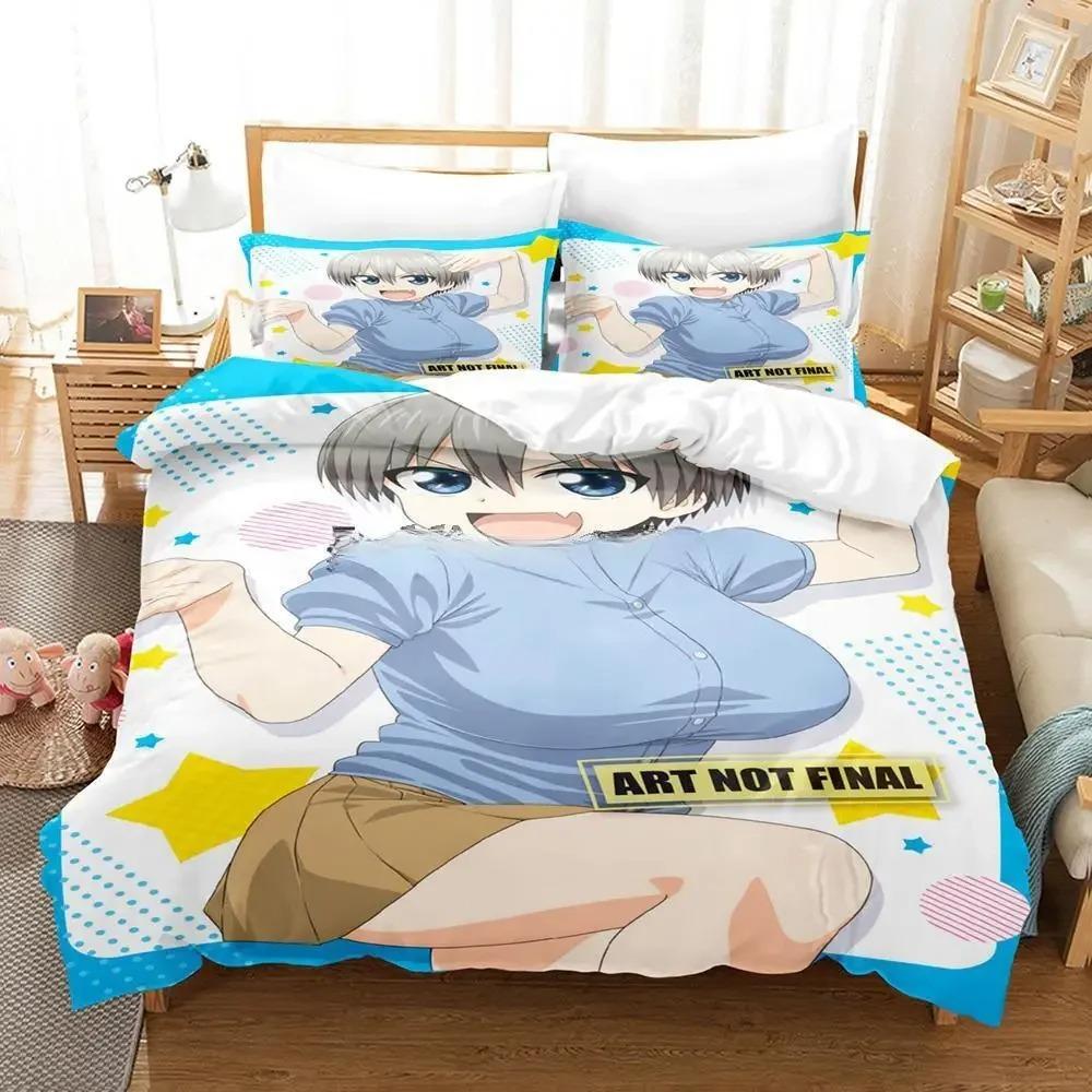 3D Anime Uzaki-chan Wants To Hang Out! Bedding Set Single Twin Full Queen King Size Bed Set Adult Kid Bedroom Duvet Cover Sets