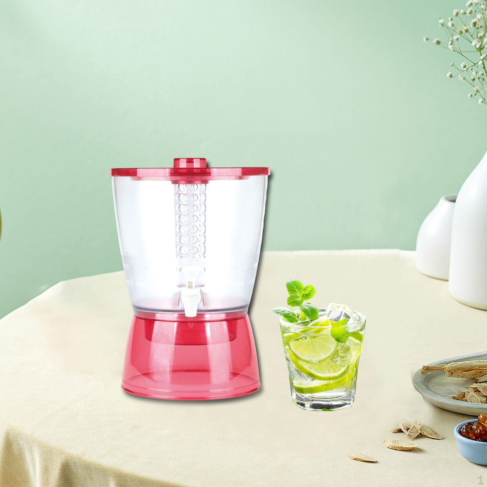 

Контейнер для напитков со сливным краном для холодных напитков, кувшин для сока для использования на открытом воздухе красный