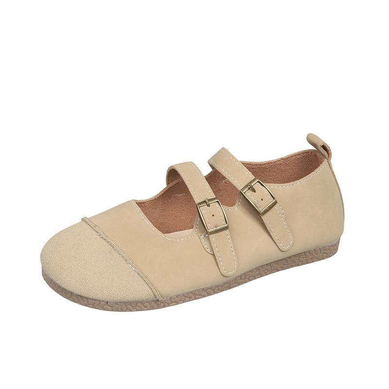 Flat-soled Beanie Shoes Women's 2025 Spring and Summer New Retro Mary Jane Women's Shoes Grandma Shoes Ugly and Cute One-pedal Single Shoes