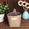 Hanging Storage Bag Fabric Jute Desktop Storage Bucket Home Office Organizer Flower Pot Small Sack Bathroom Kitchen Basket