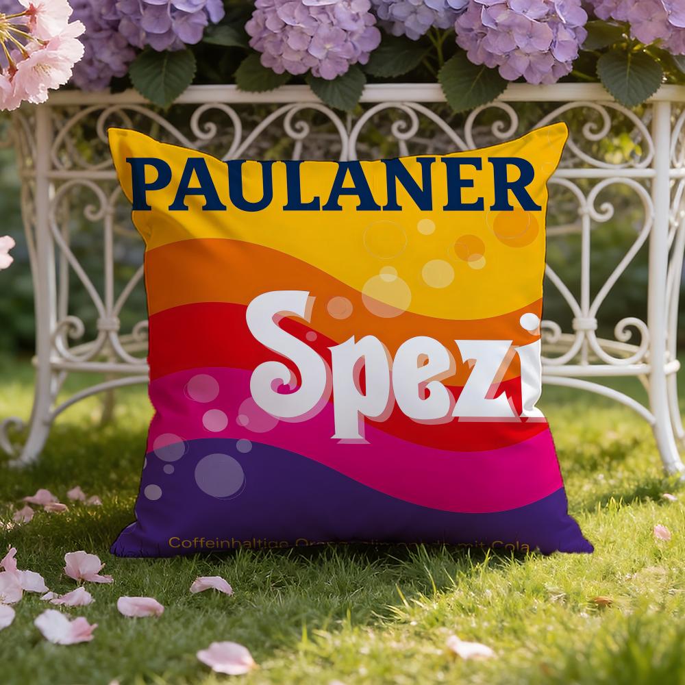 P-Paulaner S-Spezi Logo Cushion Cover Home & Car Dual-Scene Pillow Cover: Reversible for Premium Comfort
