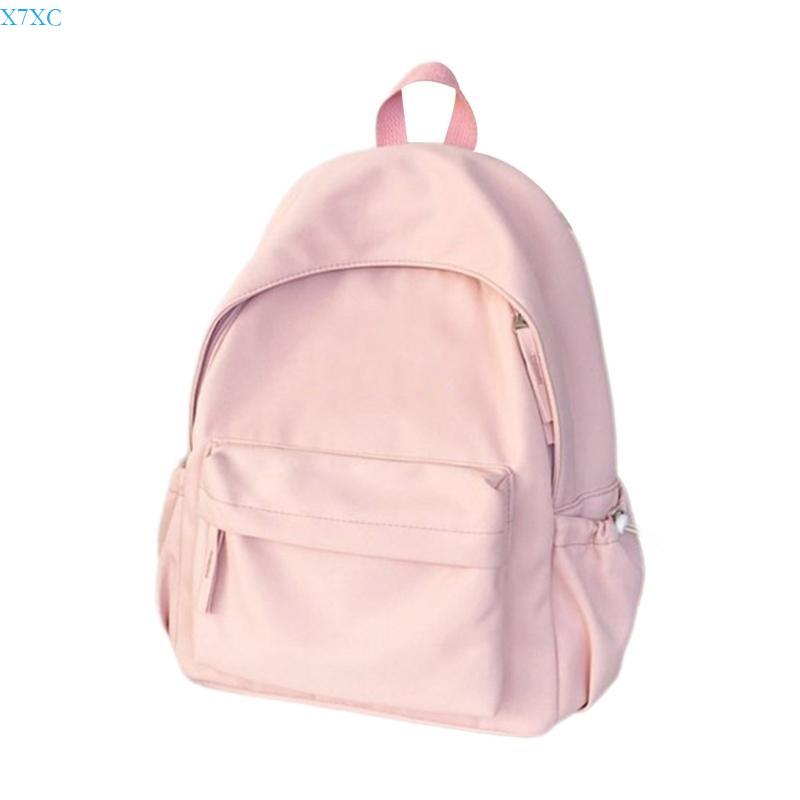 

X7XC Travel Bag Double Strap Shoulder Bag Large Capacity Book Bag for Girl Student рожевий